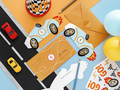 Invitations and Envelopes Cars - 6 pcs