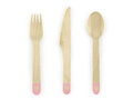 Set of wooden cutlery Hearts of blush pink - 18 pcs.