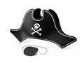 Pirate hat with eye patch - 1 piece.