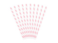 Tube straws white and pink - 10 pcs.