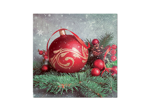 Christmas napkins Red bauble - 33 cm - 20 pcs.