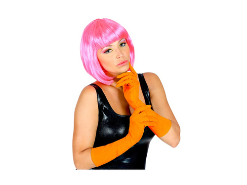 Neonowo pomarańczowe długie rękawiczki 40 cm