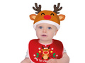 Zestaw świąteczny śliniak + czapka reniferka - 1 op.