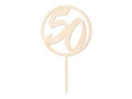 Wooden topper for 50th birthday cake - 1 pc.