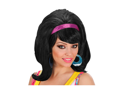 Peruka z lat 60 czarna