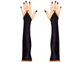 Black Fingerless Satin Gloves