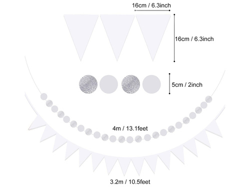 Set of decorations white - 18 pcs.