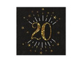 Sparkling twentieth birthday napkins - 33 cm - 10 pcs.