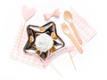 Set of wooden cutlery Hearts of blush pink - 18 pcs.