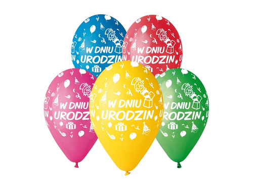 Pastel balloons mix colors On Birthday - 30 cm - 5 pcs.