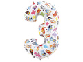 Balon foliowy cyfra 3 Bluey - 45x75 cm - 1 szt.