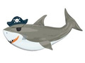 Foil balloon Pirate Shark - 104 cm