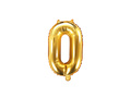 Foil balloon number 0 gold - 35 cm