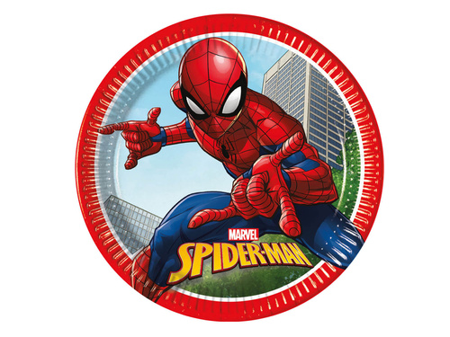 Talerzyki papierowe na urodziny Spiderman - 23 cm - 8 szt.