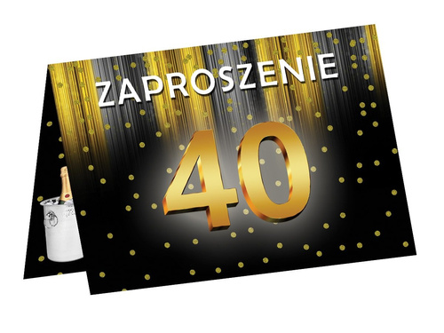 Zaproszenie z kopertą na 40-tke - 6 szt.