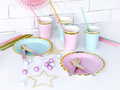 Pink cups with gold rim - 220 ml - 6 pcs.