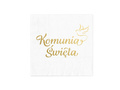 Serwetki ze złotym napisem Komunia Święta - 33 cm - 10 szt.