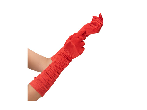 Rękawiczki karnawałowe czerwone długie - 42 cm