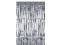 Kurtyna - zasłona na drzwi srebrna metaliczna - 100 x 250 cm