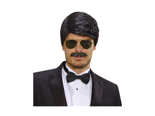 Czarna peruka Playboy Dream Hair z wąsami