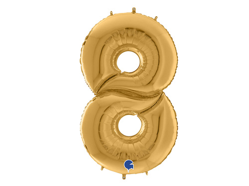 Number 8 gold Foil Balloon - 163 cm - 1 pc