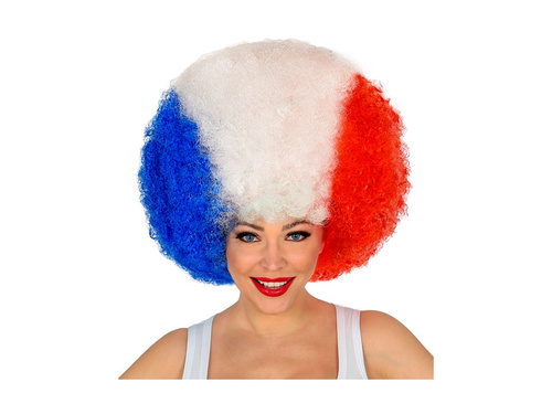 Peruka kręcona kibic - Francja