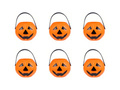 Wiaderko Dynia na Halloween - 7 cm - 6 szt.