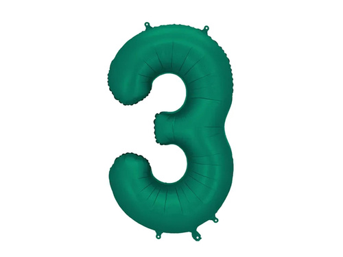 Number 3 Bottle Green Foil Balloon - 86 cm - 1 pc