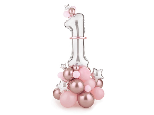 Set of balloons for a birthday party pink - 50 pcs.