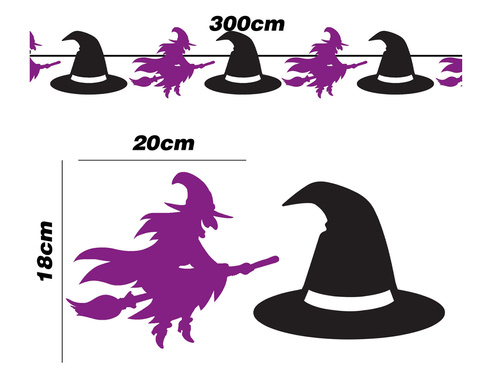 Bat Halloween garland - 300 cm - 1 pc