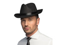 Black gangster hat with ribbon - 1 pc