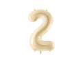 Balon foliowy cyfra 2 beżowa - 72 cm - 1 szt.