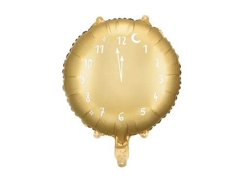 Gold Clock foil balloon - 35 cm - 1 pc.