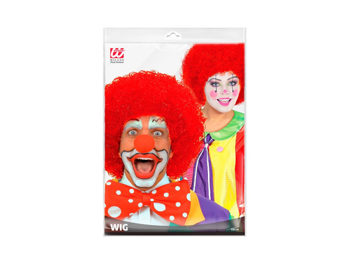 Czerwona peruka klauna włosy afro