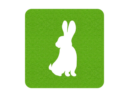 Podstawka kwadratowa pod kubek - Zajączek - 10 cm - 4 szt.