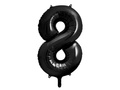 Balony foliowe cyfra 18 czarne - 86 cm - 2 szt.