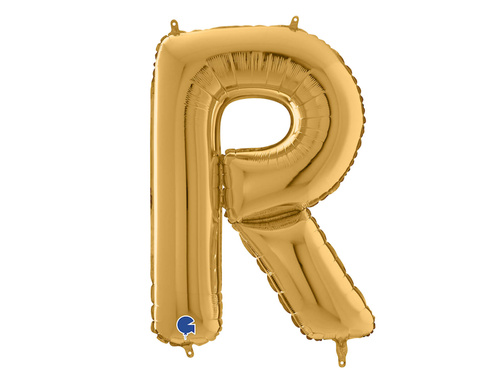 SuperShape Letter "R" Gold Foil Balloon - 66 cm - 1 pc