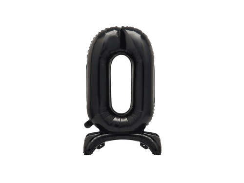 Foil balloon standing number 0 black - 76 cm - 1pc.