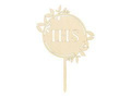 Wooden IHS cake topper - 1 pc.