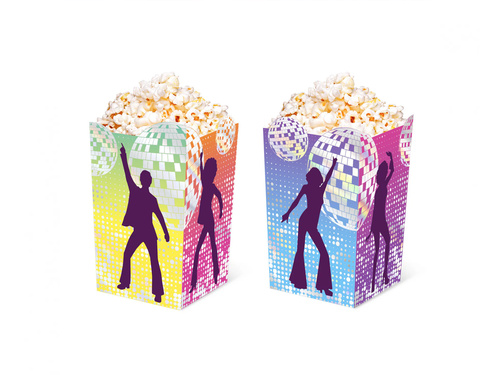 Retro Disco popcorn boxes - 6 pcs.