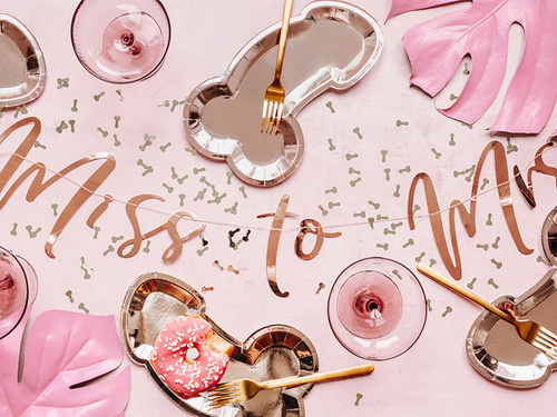 Plates Same penis forever pink gold - 26,5 cm - 6 pcs.