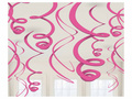 Swirl pink hanging decoration - 56 cm - 12 pcs.