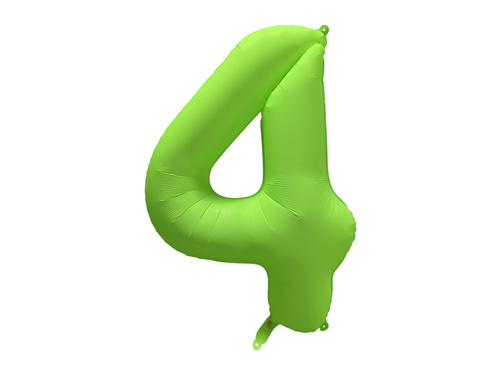 Balon foliowy cyfra 4 neonowy zielony - 86 cm - 1 szt.