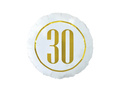 Foil balloon for thirtieth birthday white - 46 cm - 1 pc.