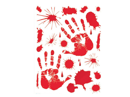 Bloody hands window sticker
