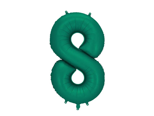 Balon foliowy butelkowa zieleń cyfra 8 - 86 cm - 1 szt.