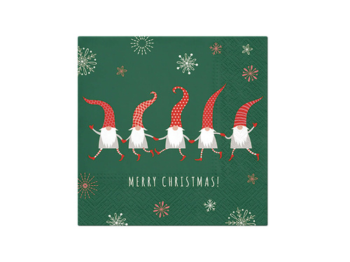 Christmas napkins Christmas gnomes - 33 cm - 20 pcs.
