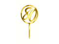 Gold mirrored plexiglass topper for 80th birthday cake