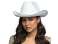 Kapelusz kowbojski z cyrkoniami biały - 1 szt.
