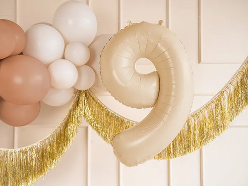 Number 9 Beige Foil Balloon - 72 cm - 1 pc